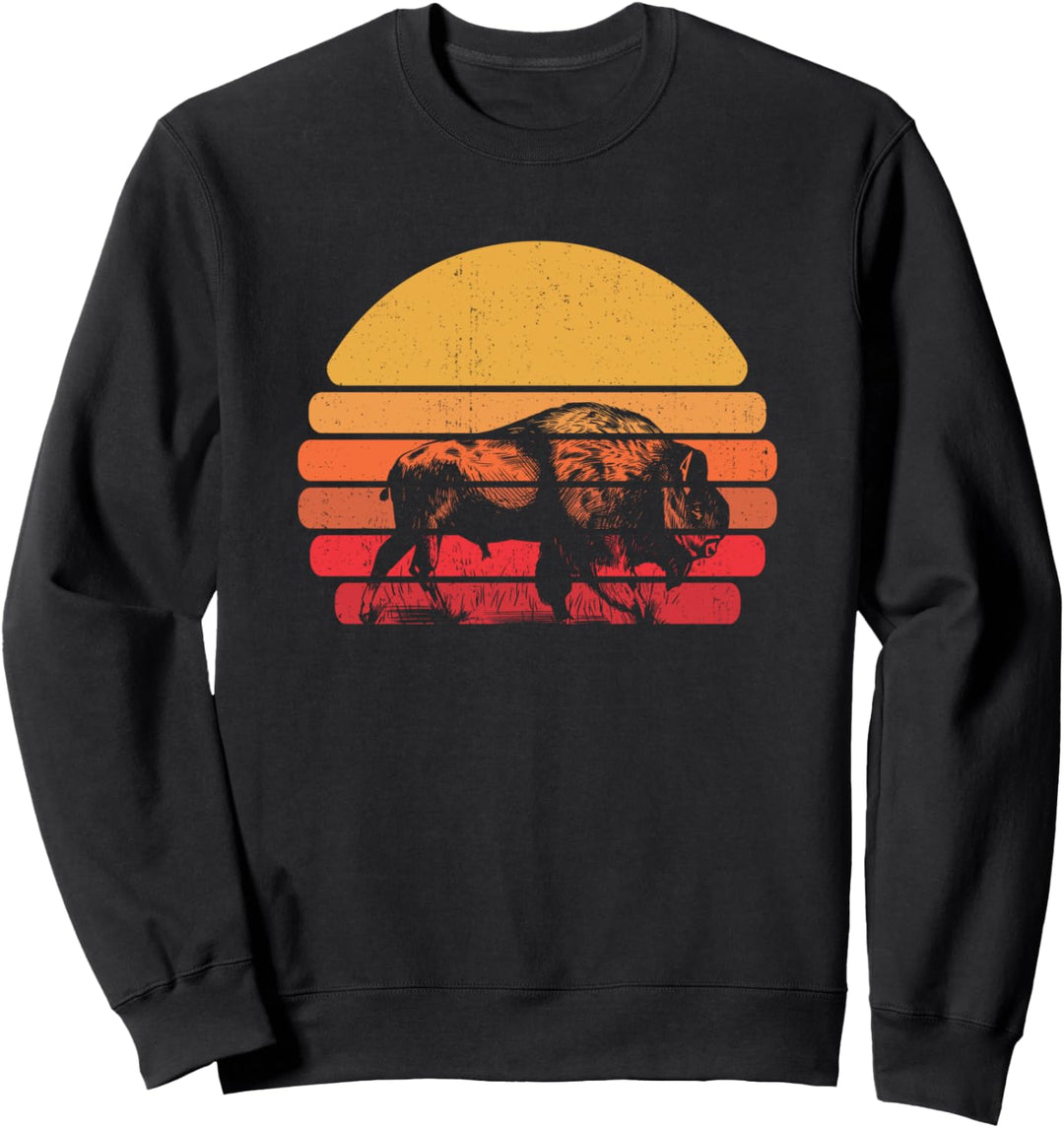 Retro Amerikanischer Bison Büffel - Vintage Buffalo Bison Sweatshirt
