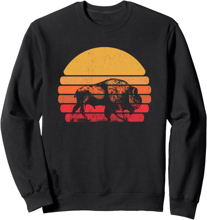 Retro Amerikanischer Bison Büffel - Vintage Buffalo Bison Sweatshirt