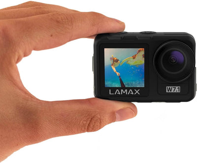 Lamax W7.1 REAL 4K 30fps Action Cam mit Stabilisierung, Unterwasserkamera, Camcorder mit Dual Displa