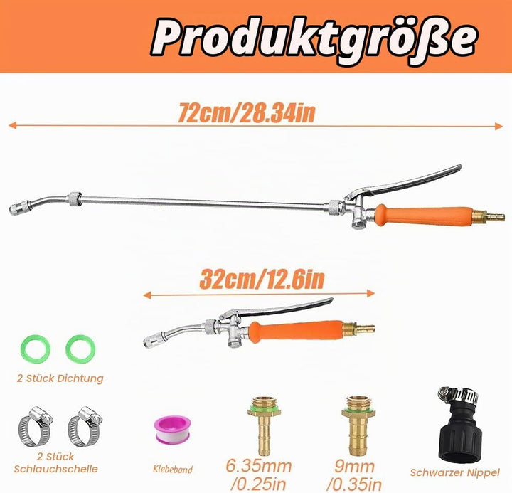Hojalis Sprühstab-Ersatz, 72cm Garten Giessstab Metall, mit Universeller Messingersatz 3/8" und 3/4"