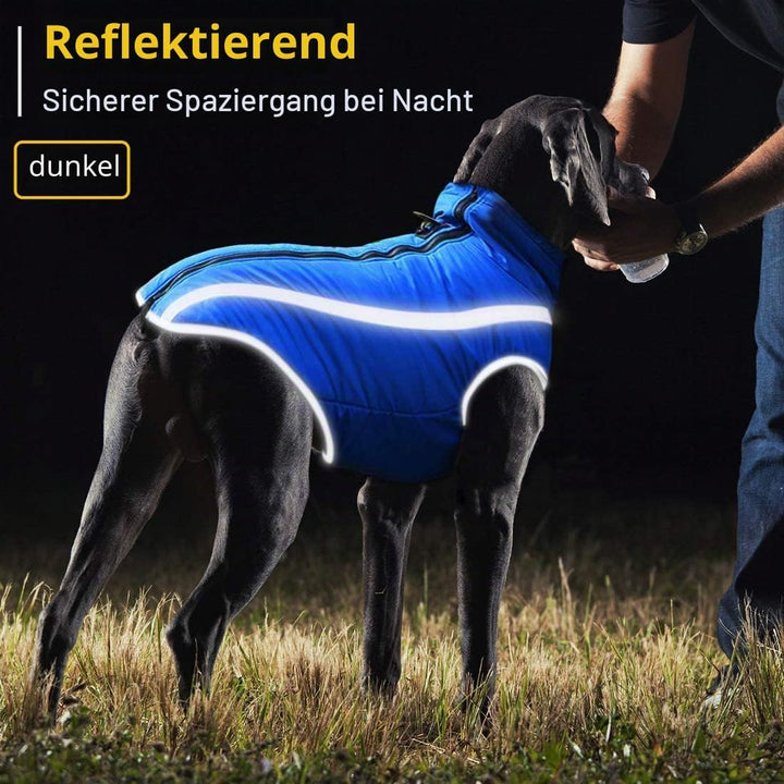 Idepet Wasserdichter Hundemantel Winter Warme Jacke, Winddichte Haustierkleidung Hundejacke Outfit f