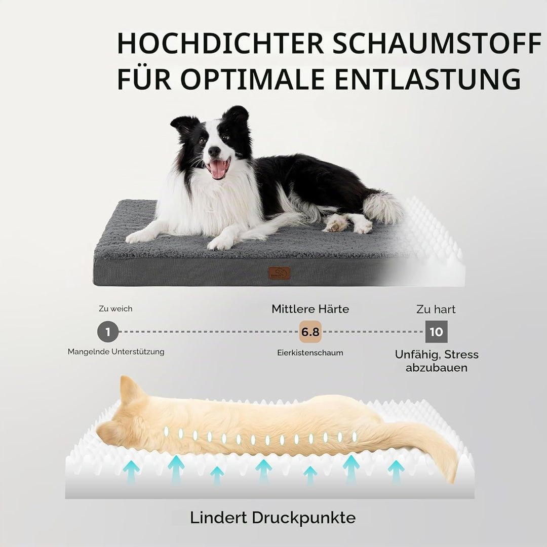 Bedsure orthopädisches Hundebett Grosse Hunde - 112x81x7.6cm Hundekissen flauschig Hundematte waschb