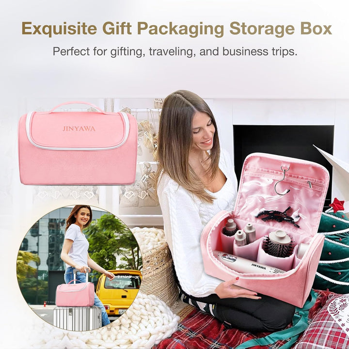 JINYAWA 5 in 1 Airstyler, Haarstyler Rundbürstenföhn, Airstyler Warmluftbürste Mit 3 Temperatureinst