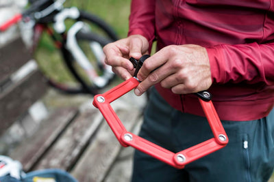 ABUS Faltschloss Bordo Lite 6055K SH mit Halterung - Extra-leichtes Fahrradschloss aus Spezialstahl