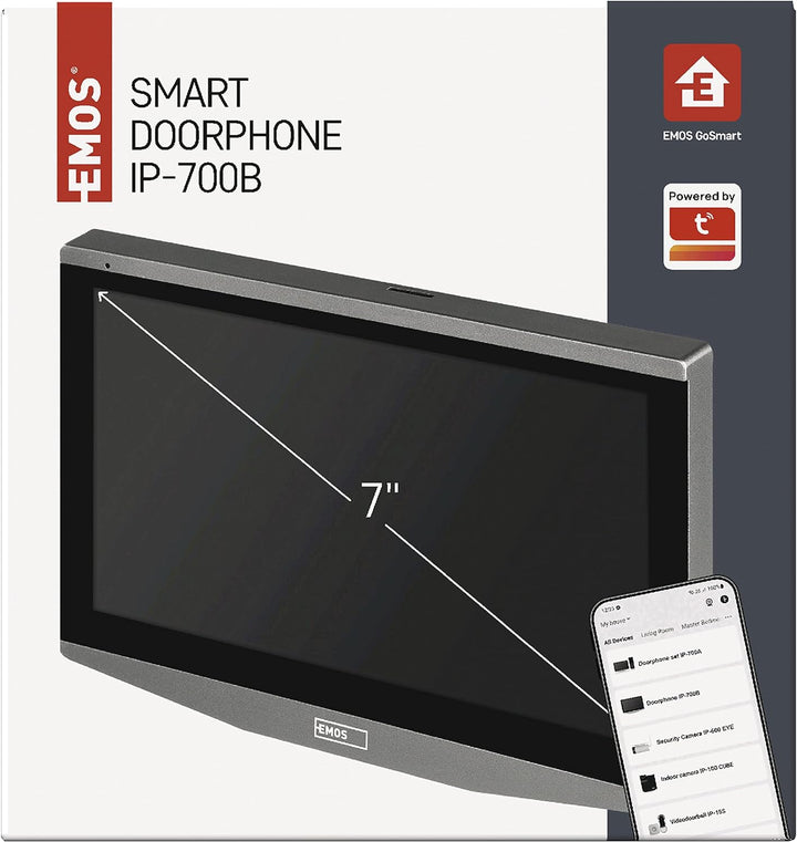 EMOS GoSmart Zusatz-Monitor IP-700B zur Video-Türsprechanlage IP-700A (H4010), Touchscreen-Bildschir