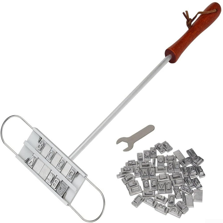 BBQ Branding Eisen Werkzeug Set, Barbecue Branding Iron Signature Name Marking Stamp Tool mit 55 Buc