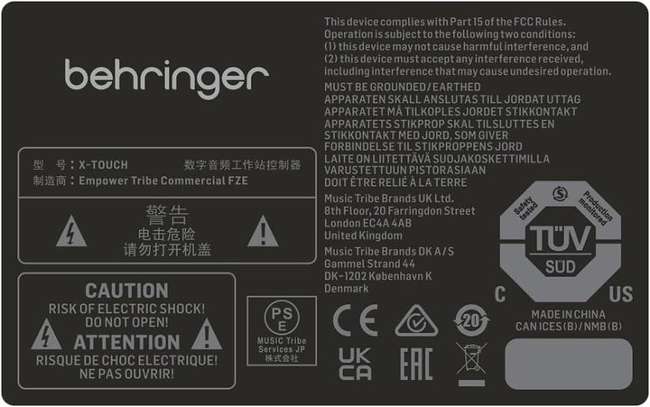 Behringer XTouch Universelle Bedienoberfläche mit 9 berührungsempfindlichen motorisierten Fadern, LC