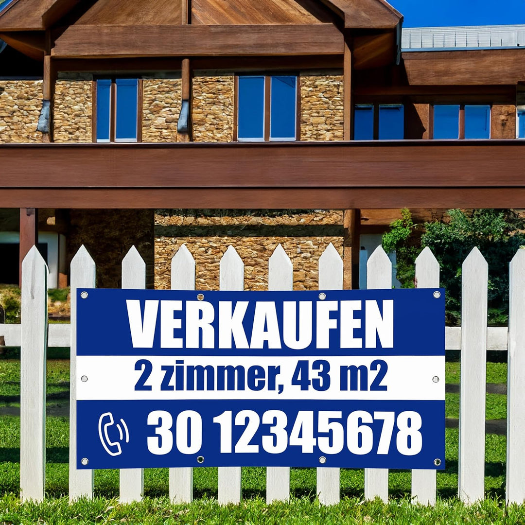 PRINT.GG Personalisierter Werbebanner - Gestalten Sie Ihr eigenes Banner mit Text, Grafik und Farben