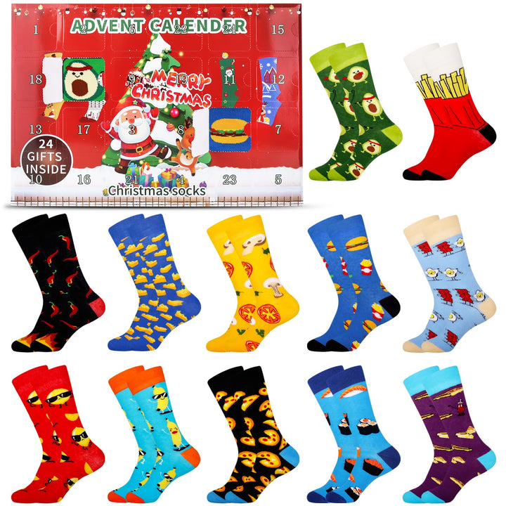 Jeasona Adventskalender 2025 Frauen/Männer Adventskalender Socken Damen/Herren 43-46 Mehrfarbig-1272