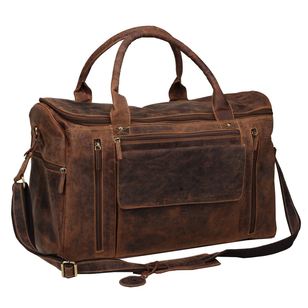 GreenBurry Reisetasche Large 53 x 36 x 26 cm Rind-Leder Sport-Tasche Weekender 1736