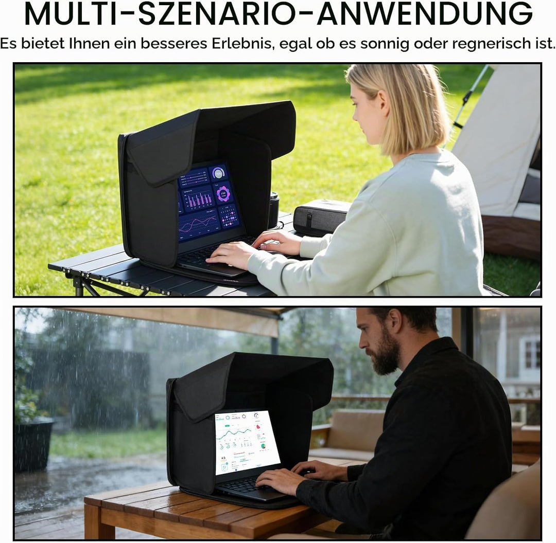 CISSIYOG Universal Laptop Sonnenschutz, Klappbare 2-in-1 Laptoptasche, Bildschirm Sonnenblende &amp; Sic