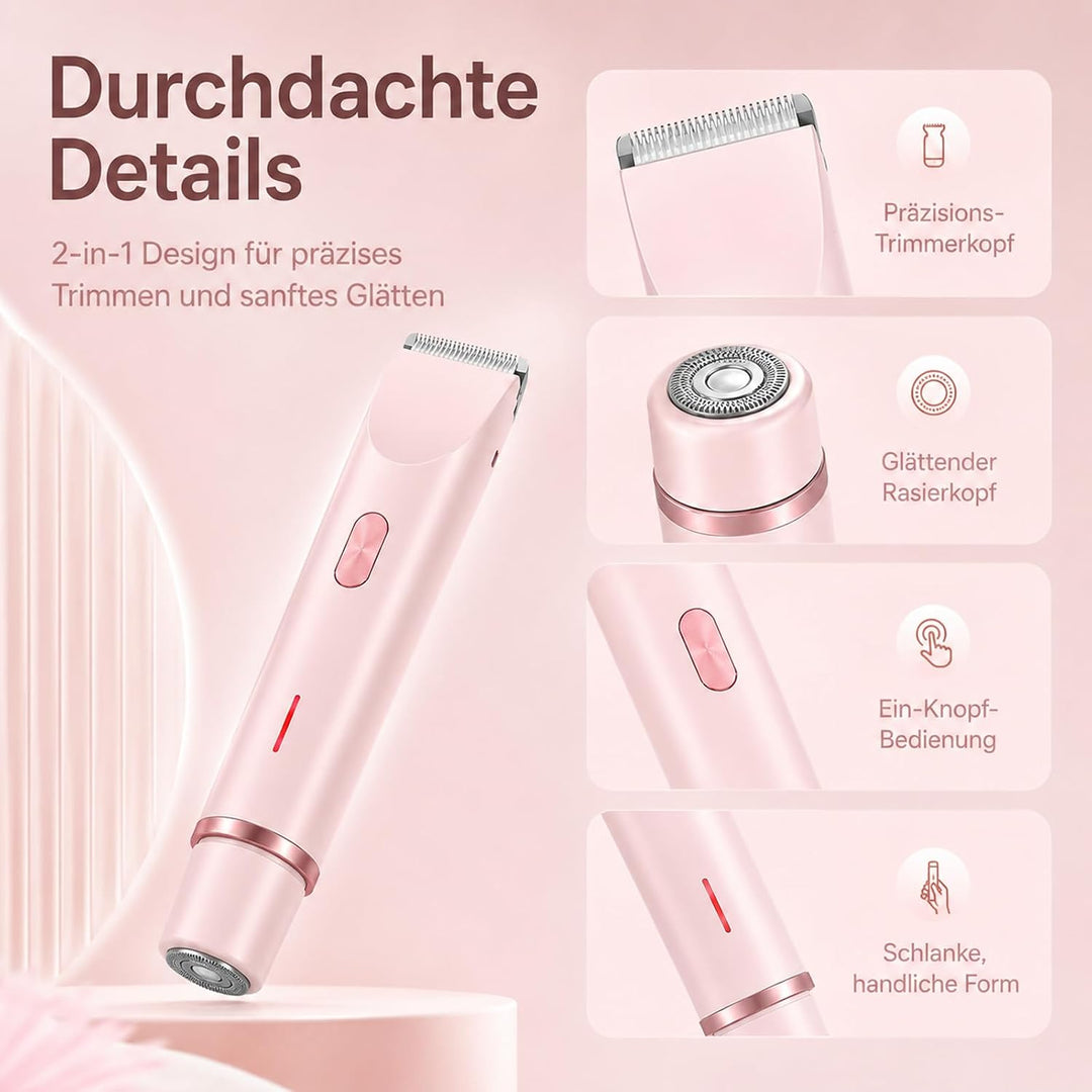 Aluvea Smooth Trim, Aluvea Smooth Trim Rasierer, 5-in-1 Damen Rasierer, Sanfte Haarentfernung für Gl