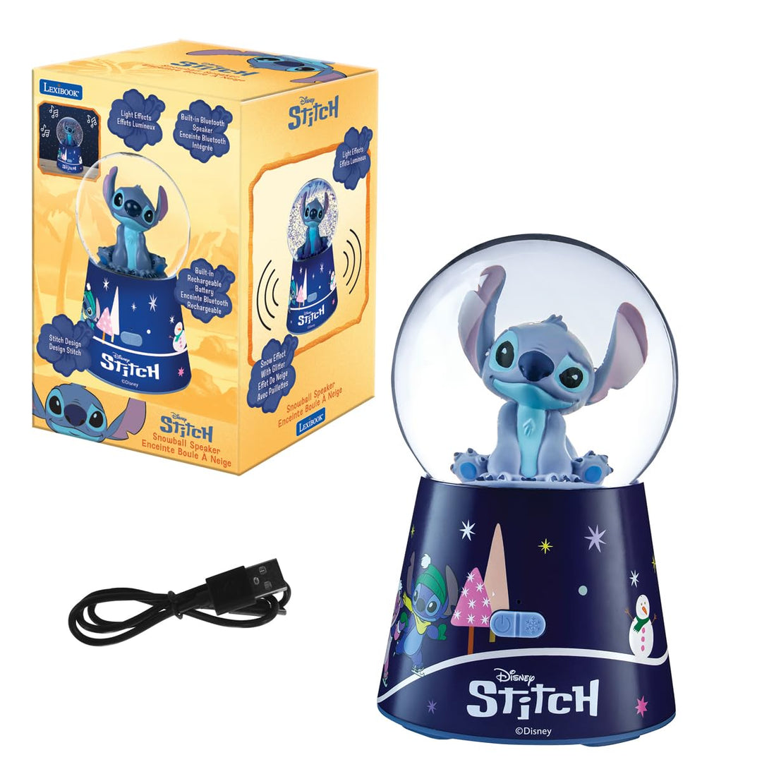 Lexibook, Disney Stitch, Bluetooth-Lautsprecher Schneekugel Stitch, Blau, SBS10D