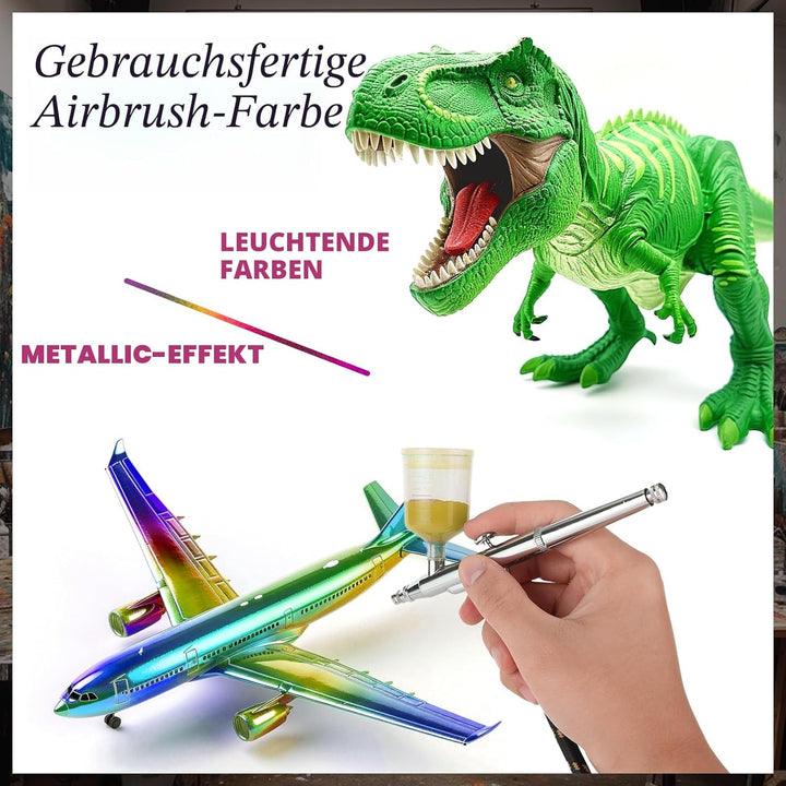 Airbrush-Farbe, 20 Farben, Acryl-Luftpinsel-Set, blickdichte und neon Farben, Perlenfarben, für Anfä