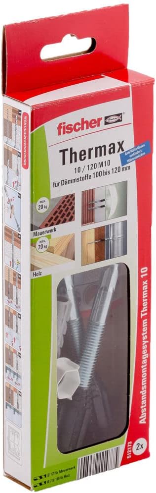fischer Abstandsmontagesystem Thermax 10/120 M10 (2) für Dämmstoffe, Dämmstoffdübel zur Befestigung