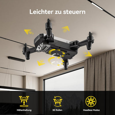 DEERC D20 Drohne mit Kamera HD 720P für Kinder,Faltbar RC Mini Quadcopter mit FPV WiFi Live Übertrag