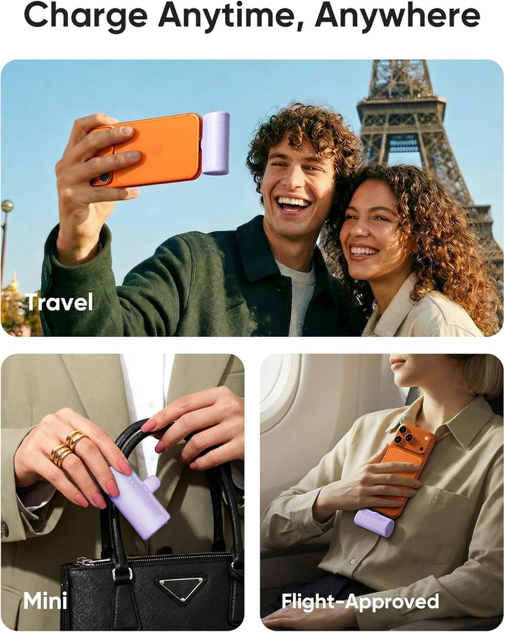 Kuulaa 2 Stück Power Bank USB C 4500mAh, Mini Externer Akku, Schnelles Aufladen Type C Powerbank ohn