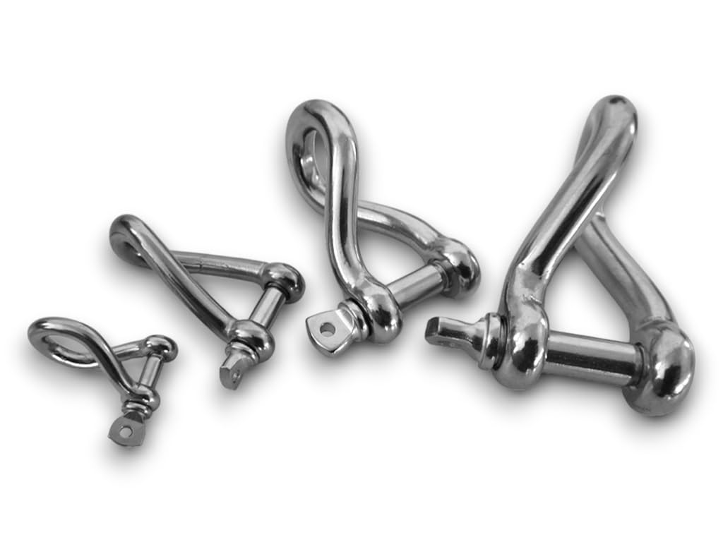 8mm 20 Stück Edelstahl Schäkel gedreht für Drahtseile AISI 316 V4A 8mm 20.0, 8mm 20.0
