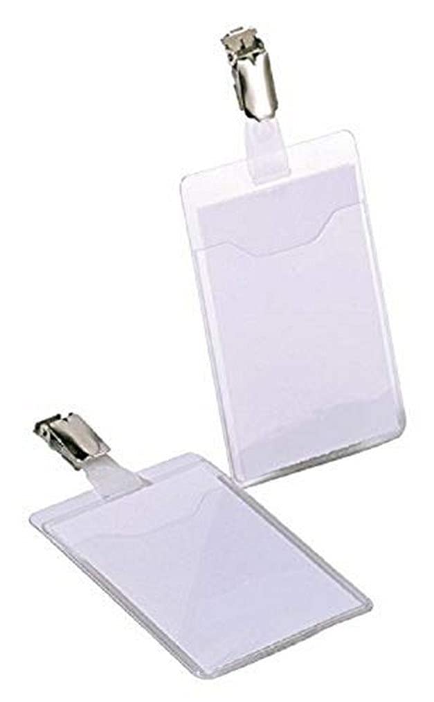 Durable Namensschild (mit Clip, 90 x 60 mm, Kunststoff) Packung à 25 Stück, transparent, 810719 90 x