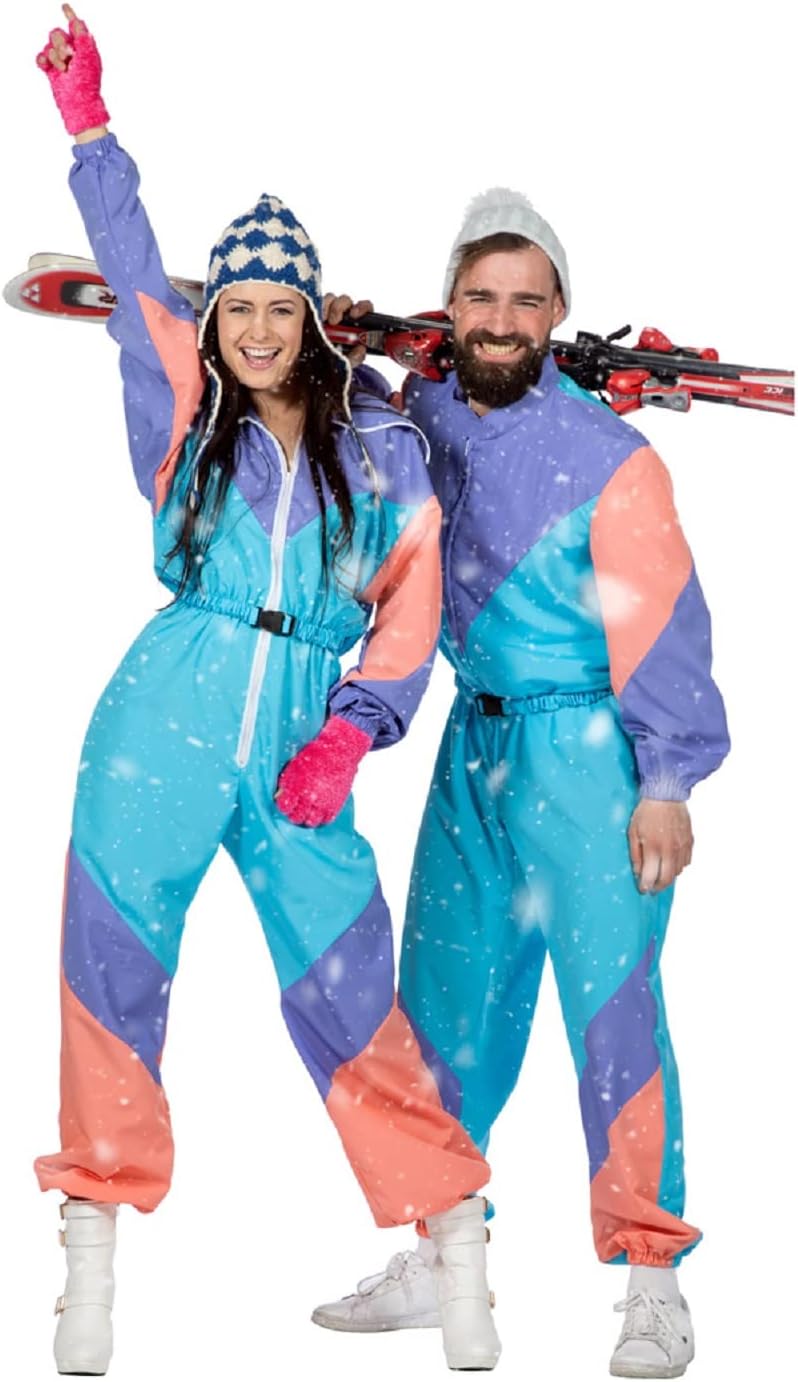 MIMIKRY 80er Jahre Retro Ski-Anzug Herren-Kostüm inkl. Brille Overall Einteiler Trash Bad Taste Apre