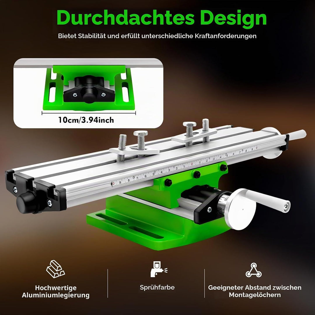Kreuztisch Frästisch 310x90mm, Multifunktions Fräsmaschine Metall, X-Y Schiebetisch Einstellbar, Frä