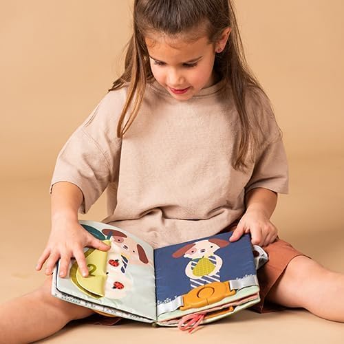 TAF Toys 13655 - Aktivitäts- und Fantasiebuch aus Stoff für Babys – 10 Verschiedene Aktivitäten zur