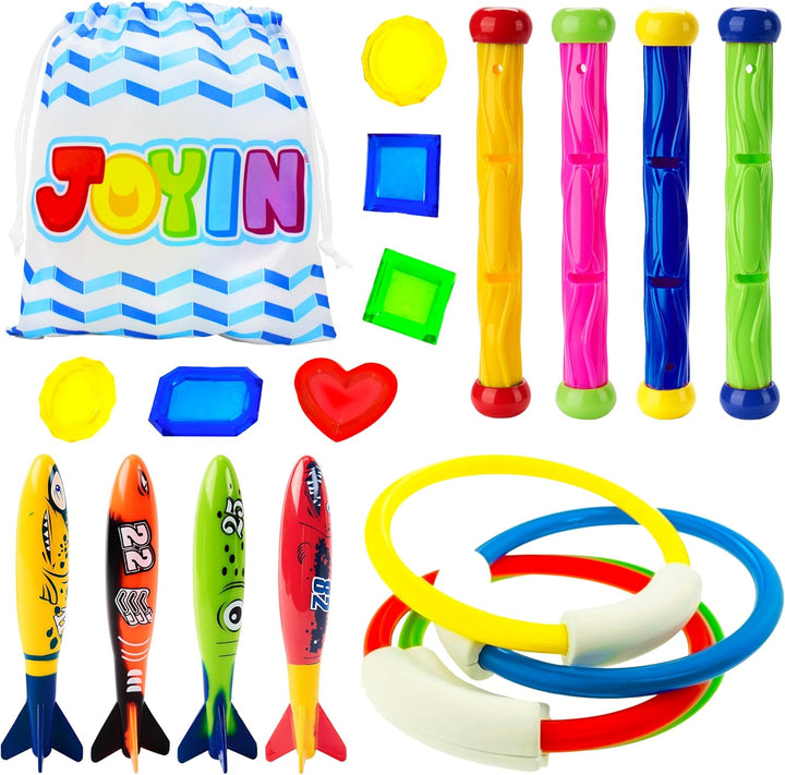 JOYIN 18 Stücke Tauchspielzeug Unterwasser Tauchen Diving Set, Tauchen Spielzeug für Kinder, Schwimm