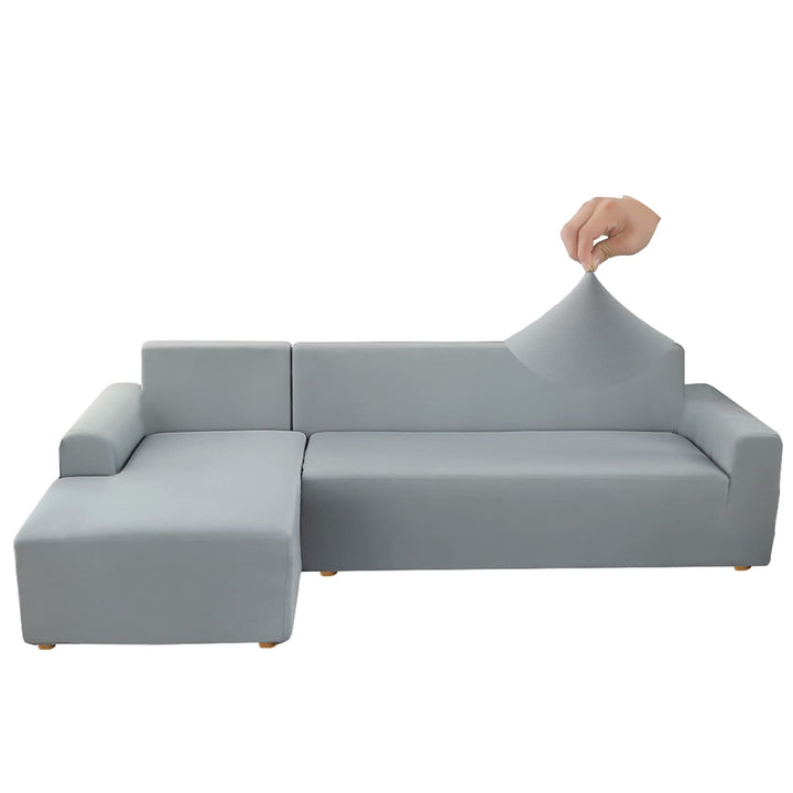 Jaotto Sofa Überwürfe Sofabezug Elastische Spandex Stretch Sofabezüge Couchbezug für L-Form Sofa Uni