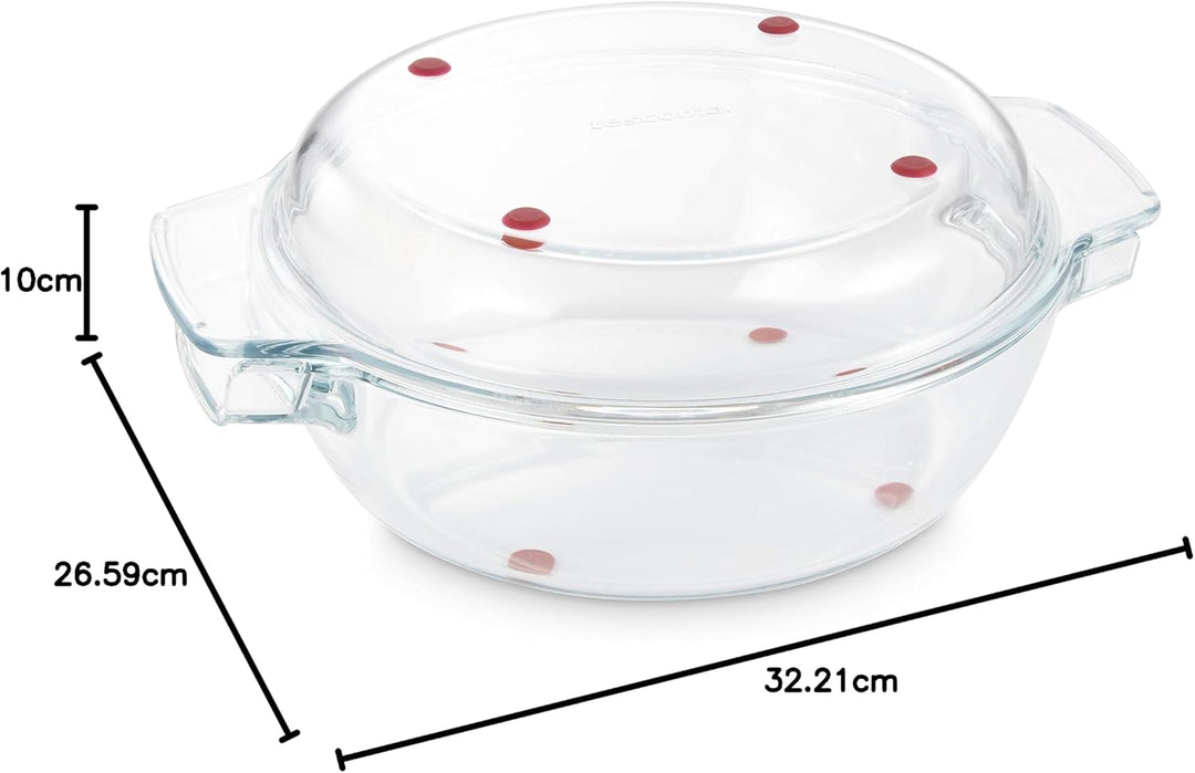 Tescoma Runder Bräter mit Deckel GrandCHEF ø 32 cm, aus Glas