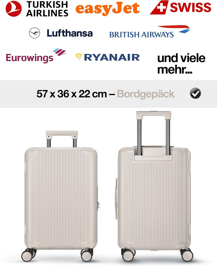 Leichter Premium Hartschalen-Reisekoffer Set 3-teilig (M/L/XL) – Koffer Set mit TSA-Schloss, 4 Spinn