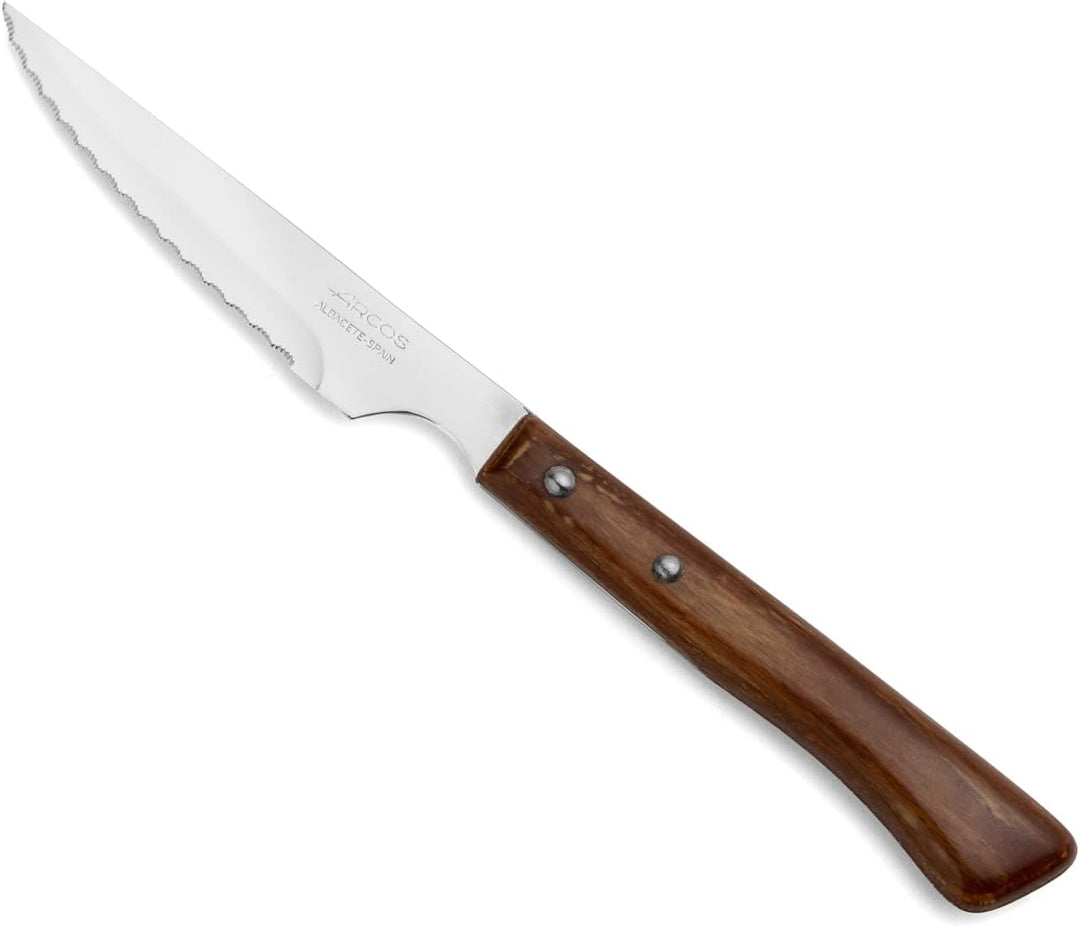 Arcos 372000 Table Messer - Steakmesser Set -KlingeNitrumEdelstahl110mm-HandGriffPack-HolzFarbeBraun