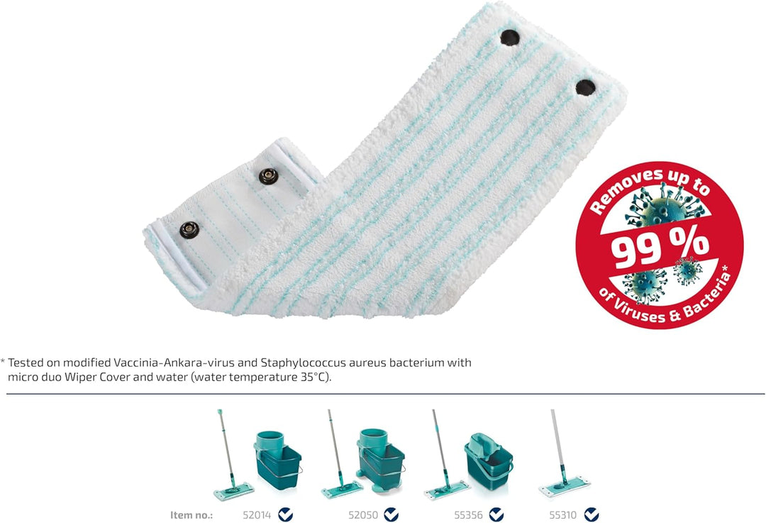 Leifheit Wischbezug CLEAN Twist M/Combi M Micro Duo 6er Set, Bodenwischer Ersatzbezug, Wischbezug au