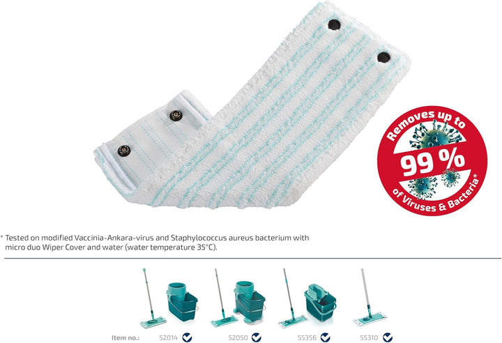 Leifheit Wischbezug CLEAN Twist M/Combi M Micro Duo 6er Set, Bodenwischer Ersatzbezug, Wischbezug au