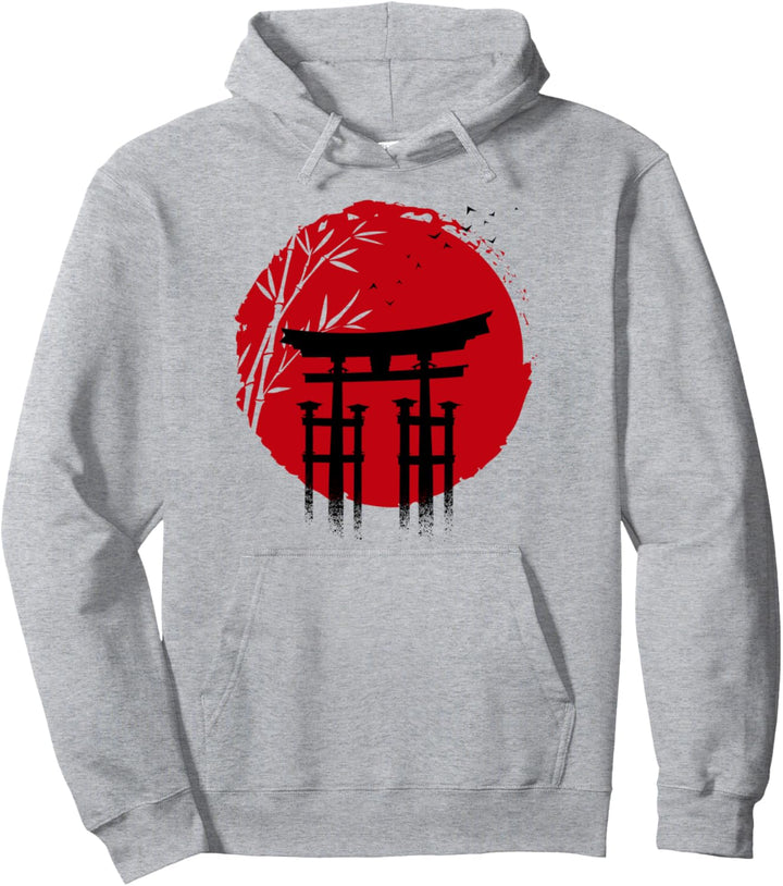 Japanische Sonne rot tempel Graphic Design Pullover Hoodie