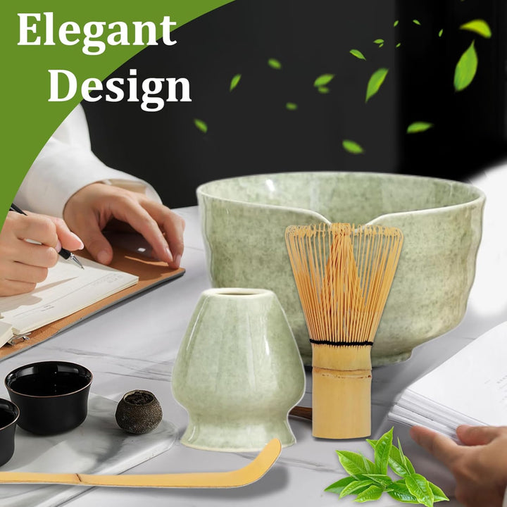 Matcha Whisk Set Ceramic Matcha Whisk wiederverwendbares Matcha Set Elegantes Matcha Kit enthält Mat