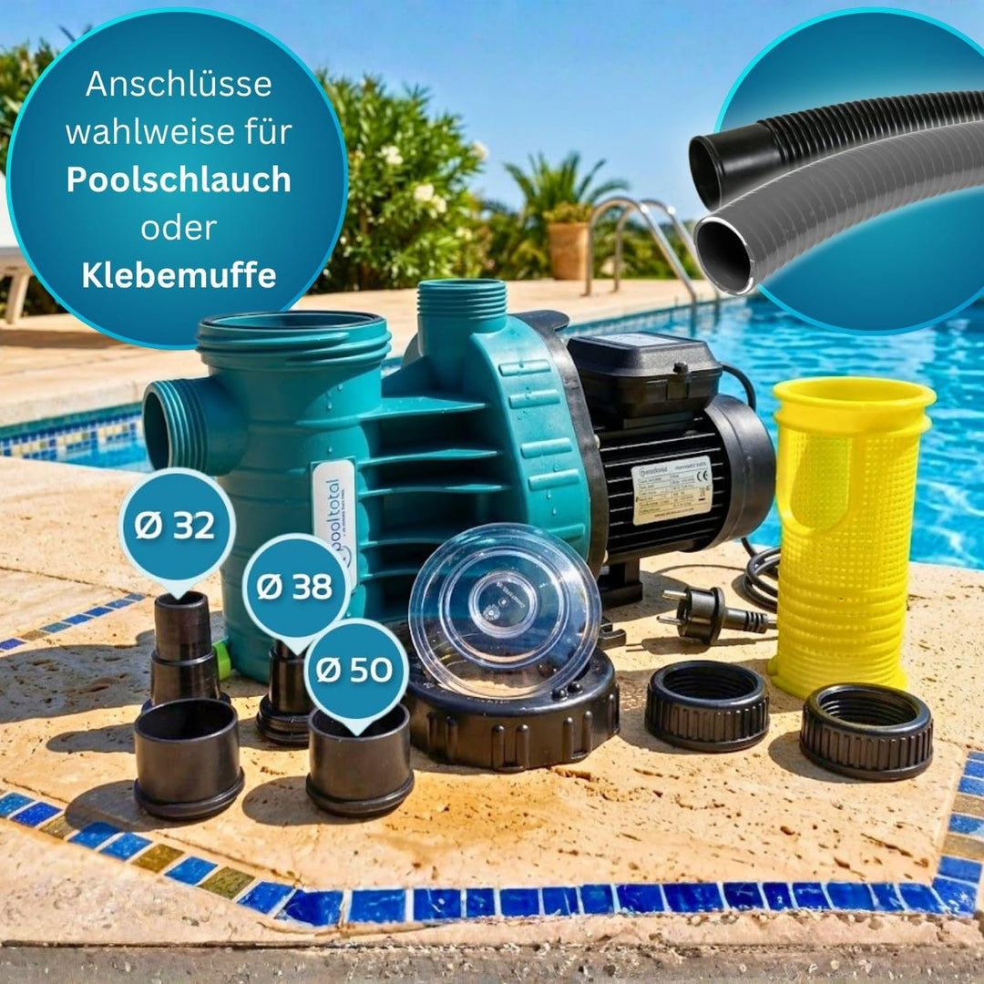 Leistungsstarke 4 m³/h Aqua Plus Filterpumpe - Für Becken bis 20.000 l Wasserinhalt - Premiumqualitä