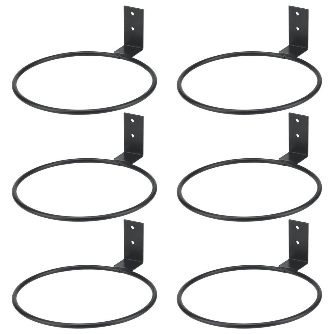 MUNGHOK 6 Stück 15cm Wandhalterung Blumentopf Schwarz, Wand Blumentopfhalter Ring Wandmontage Pflanz