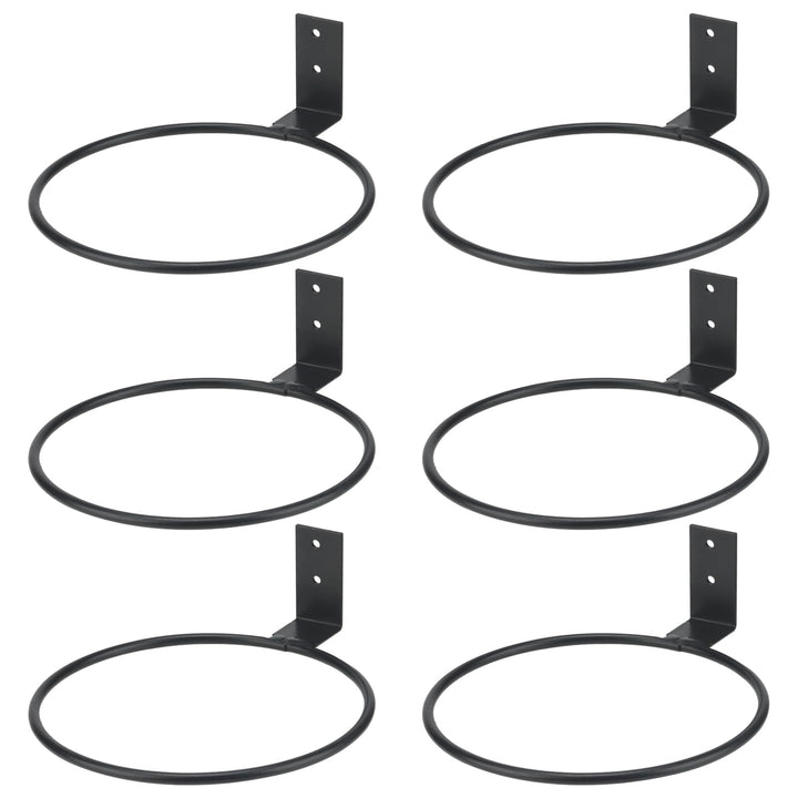 MUNGHOK 6 Stück 15cm Wandhalterung Blumentopf Schwarz, Wand Blumentopfhalter Ring Wandmontage Pflanz