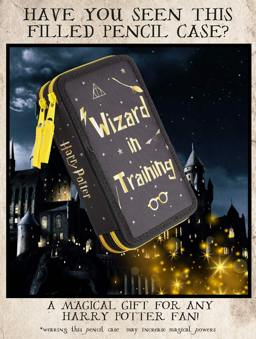 Harry Potter Federmäppchen, Kollektion von Schule Zubehör, Polyester Etui, 1 Stück Federpenal, 2-Fac