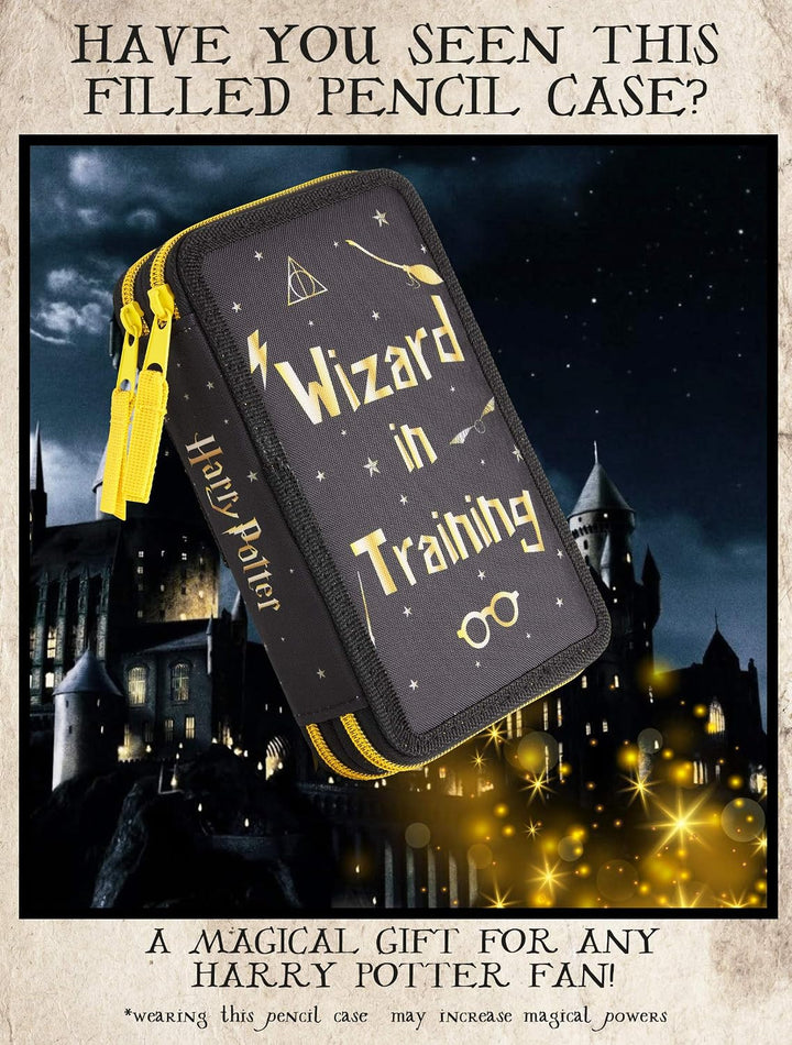 Harry Potter Federmäppchen, Kollektion von Schule Zubehör, Polyester Etui, 1 Stück Federpenal, 2-Fac
