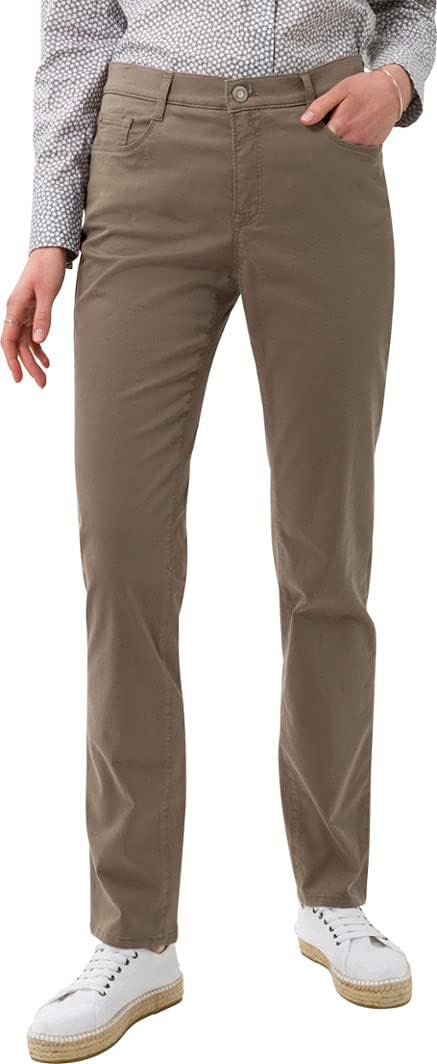 Brax Women's Mary Smart Cotton Trouser 31W / 34L Khaki, 31W / 34L Khaki