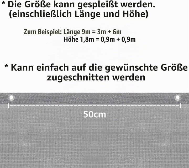 Sekey Balkon Sichtschutz Balkonabdeckung HDPE 220 g/m², 75x600cm, Leicht Transparent Wind- und UV-Sc