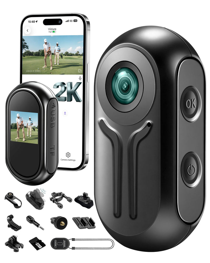 Action Cam 2K Full HD, Vlog-Kamera mit WLAN, 120° Weitwinkel Helmkamera für Motorrad, Mini Bodycam K
