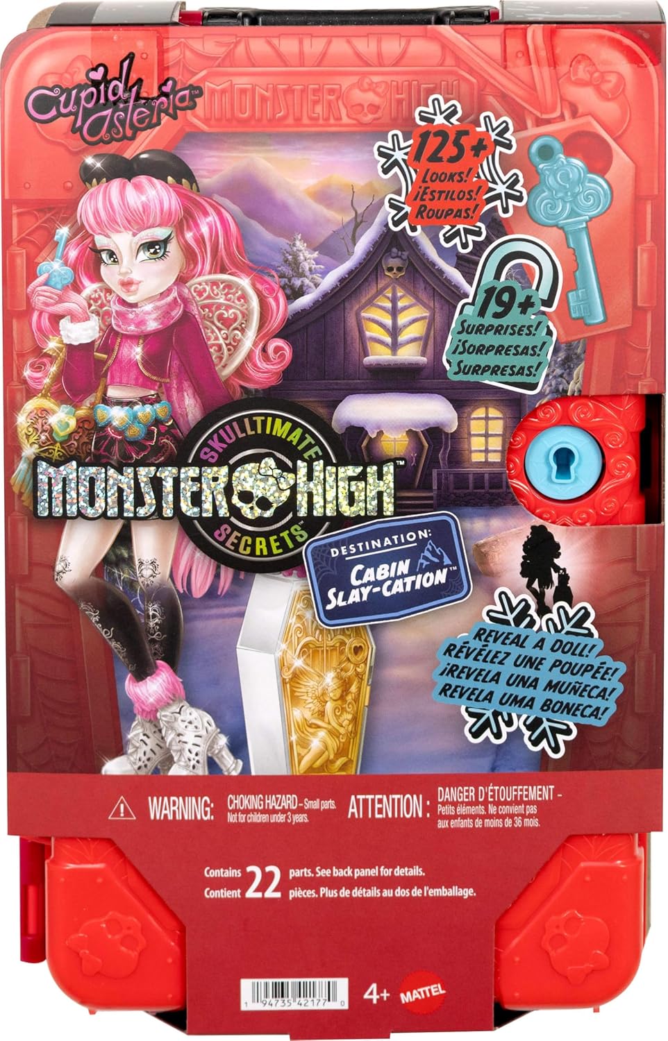 Monster High Skulltimate Secrets Cupid Asteria-Puppe und Zubehörset, Destination: Hütten-Gruselurlau