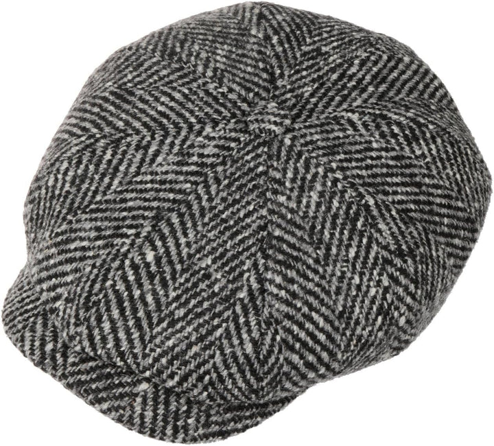 Stetson Herren Schurwoll-Fischgräten-Hutteras-Mütze 61 Schwarz