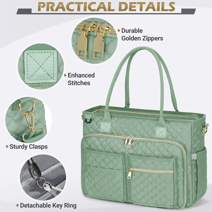 RAINSMORE Lehrertasche 15.6 Zoll Laptoptasche Damen Aktentasche mit Isolierter Tasche Arbeitstasche