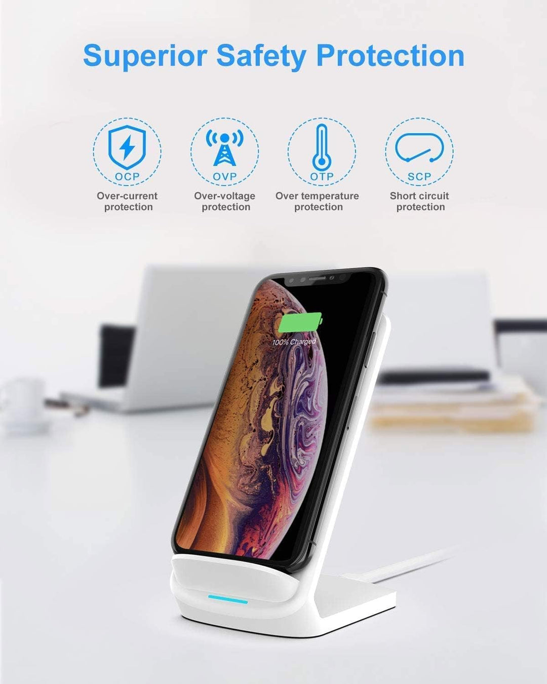 NANAMI Fast Wireless Charger, 15W Induktive Ladestation für Samsung Galaxy S26/S25/S24/S23/S22/S22+/