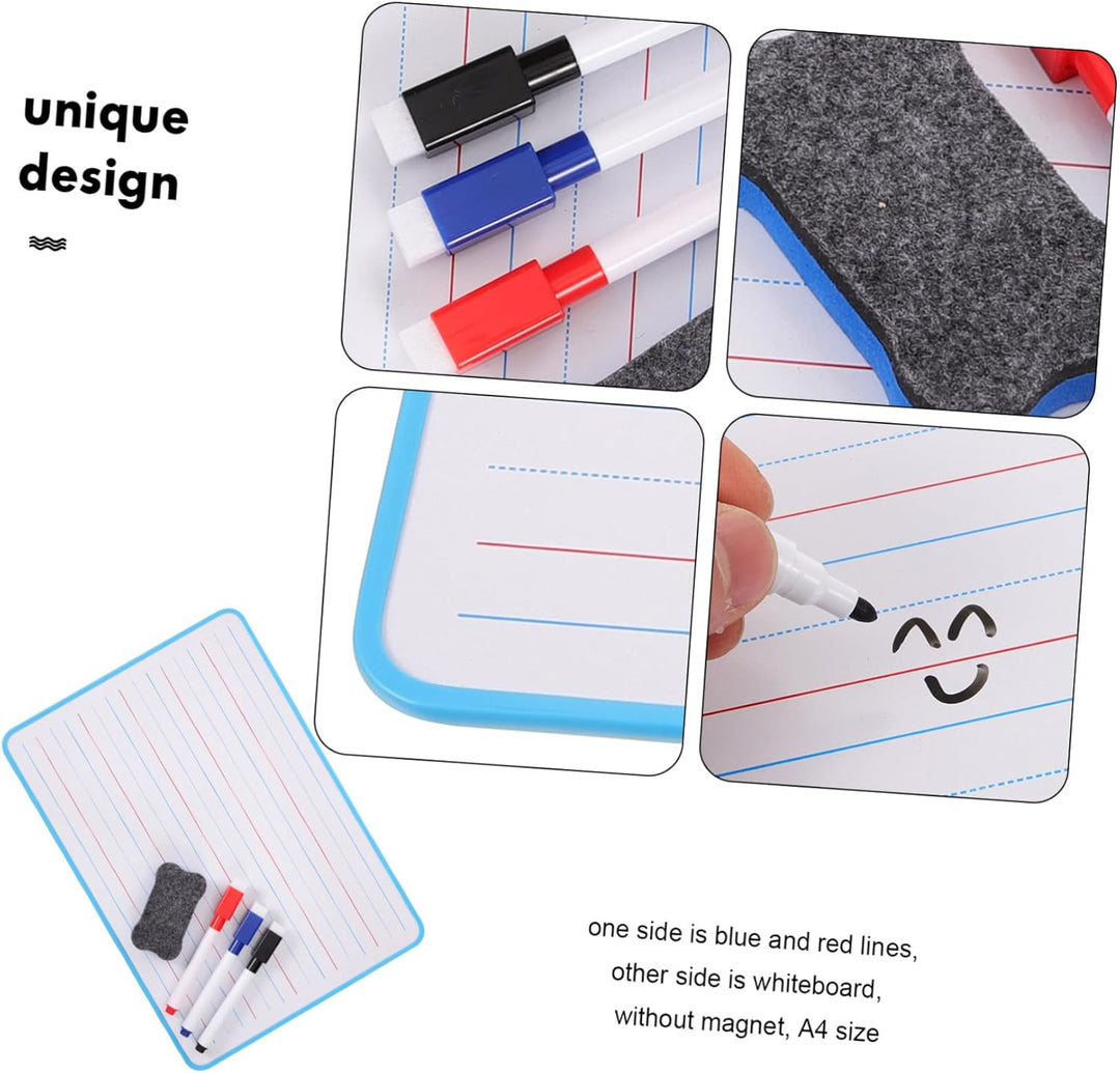 BESPORTBLE Kinder Whiteboard Doppelseitig Linierte Trockene Whiteboard Tafel A4 Tragbar Für Schüler