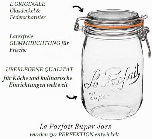 Le Parfait - Super Gläser - 0,75L , 6 Stück, 0,75L