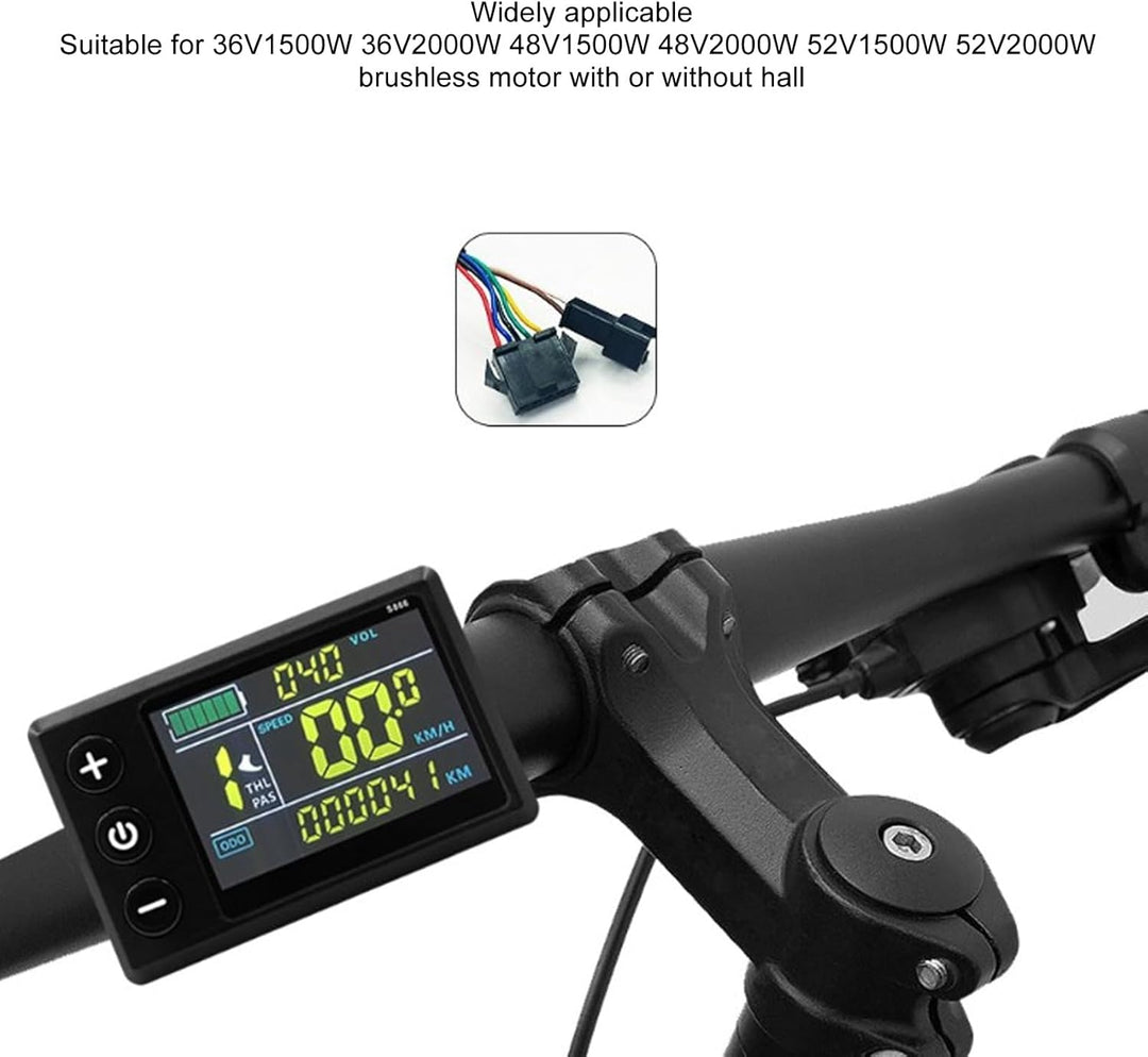 BuyWeek Elektrofahrrad Brushless Motor Controller Kit, 36V 48V 52V 1500W 2000W 40A 3 Modus Sinuswell